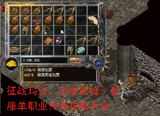 征战玛法,问鼎巅峰:新服单职业传奇攻略大全 征战玛法,问鼎巅峰:新服单职业传奇攻略大全