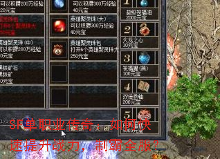SF单职业传奇:如何快速提升战力,制霸全服? SF单职业传奇:如何快速提升战力,制霸全服?