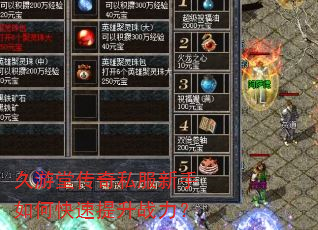 久游堂传奇私服新手如何快速提升战力? 久游堂传奇私服新手如何快速提升战力?