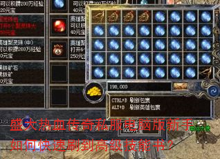 盛大热血传奇私服电脑版新手如何快速刷到高级技能书? 盛大热血传奇私服电脑版新手如何快速刷到高级技能书?