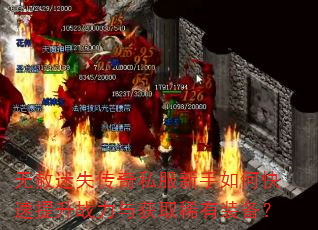 无赦迷失传奇私服新手如何快速提升战力与获取稀有装备? 无赦迷失传奇私服新手如何快速提升战力与获取稀有装备?