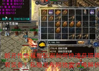 新开传奇私服玩家如何快速获取稀有装备?私服发布网独家攻略解析 新开传奇私服玩家如何快速获取稀有装备?私服发布网独家攻略解析