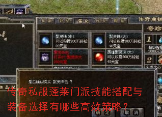 传奇私服蓬莱门派技能搭配与装备选择有哪些高效策略? 传奇私服蓬莱门派技能搭配与装备选择有哪些高效策略?