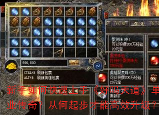 新手如何快速上手《好吗天道》单职业传奇?从何起步才能高效升级? 新手如何快速上手《好吗天道》单职业传奇?从何起步才能高效升级?