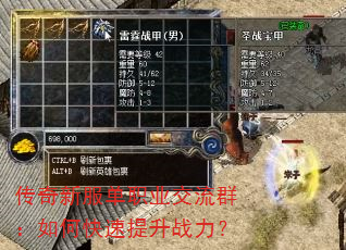 传奇新服单职业交流群:如何快速提升战力? 传奇新服单职业交流群:如何快速提升战力?