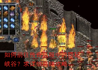 如何前往传奇私服中的隐秘峡谷?求详细路线攻略。 如何前往传奇私服中的隐秘峡谷?求详细路线攻略。