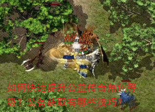 如何快速提升公益传奇角色等级?装备获取有哪些技巧? 如何快速提升公益传奇角色等级?装备获取有哪些技巧?