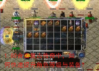 1.80合击复古传奇中,如何快速提升角色等级与装备? 1.80合击复古传奇中,如何快速提升角色等级与装备?